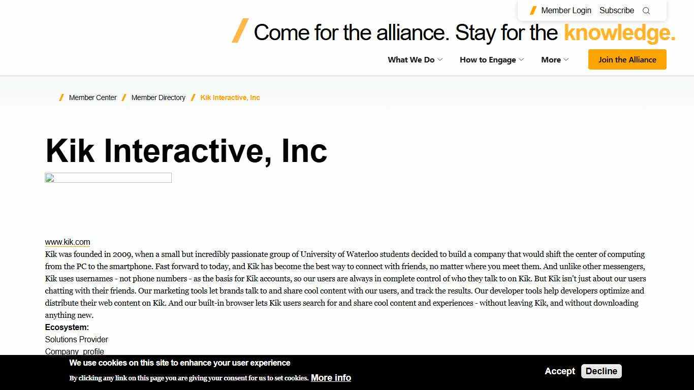 Kik Interactive, Inc MMA / Marketing + Media Alliance